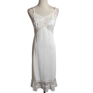 Vintage 1960s Barbara Lee Cream With Lace Slip Dress